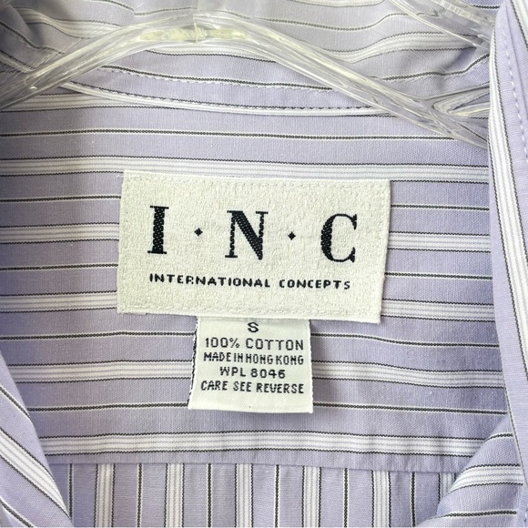 I.N.C. International Concepts Button Up Dress Shirt Lavender Purple Stripes Sz S - Picture 8 of 11